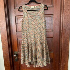 Maeve knit drop waist dress M multicolor INCLUDES slip